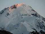 
Gasherbrum I Hidden Peak North Face Close Up At The End Of Sunset From Gasherbrum North Base Camp In China

